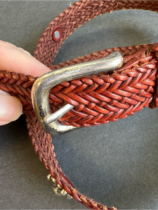 Vintage Brown Woven Leather Belt Braided Western Cowgirl Festival Womens Small‎ main image 9